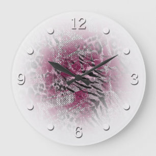 Relógio Grande cinza de tigre-leopardo Pele de animais com mancha