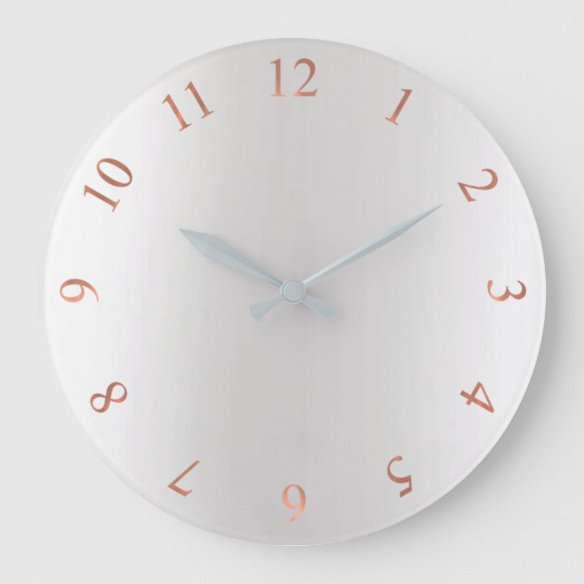 Relógio Grande Cinzas de Rosa de cobre com brilho Dourado prensam (Frente)