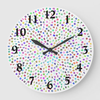 Relógio Grande Círculo Alfabético