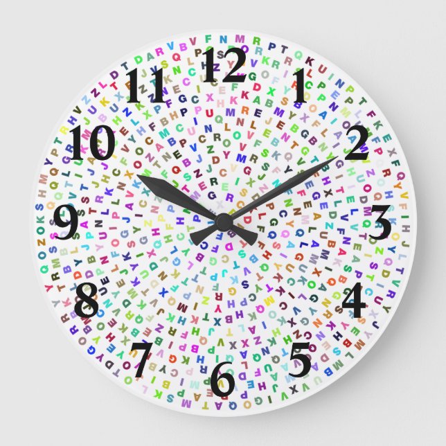 Relógio Grande Círculo Alfabético (Frente)