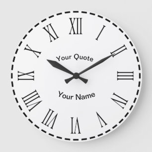 Relógio Grande Círculo de Traços com Numerais Romanos Radiantes