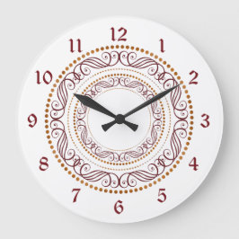 Relógio Grande Círculo Desortivo Vermelho Retroativo