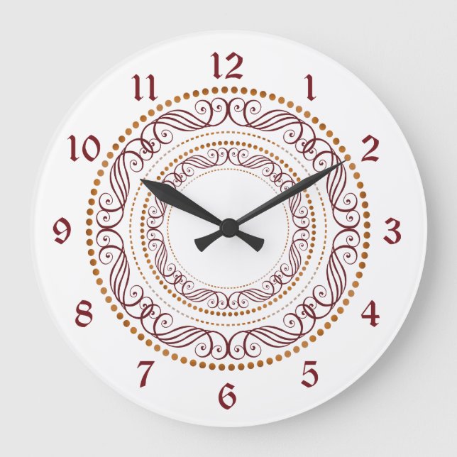 Relógio Grande Círculo Desortivo Vermelho Retroativo (Frente)