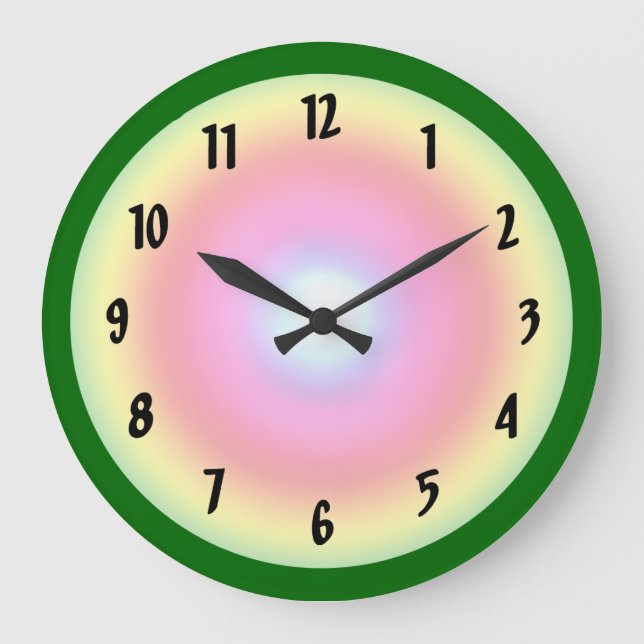 Relógio Grande Círculo do arco-íris (Frente)