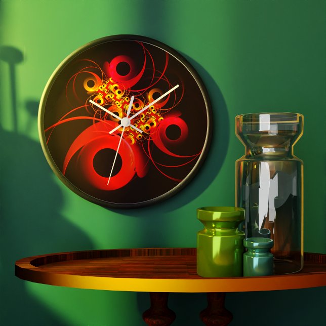 Relógio Grande Círculos Coloridos Padrão Moderno de Arte Abstrato (Colorful Circles Modern Abstract Art Pattern #08 Clock)