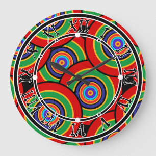 Relógio Grande Círculos e anéis retro