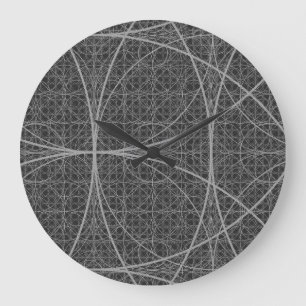 Relógio Grande Círculos Geométricos Sagrados Flor de Vida
