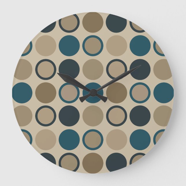 Relógio Grande Círculos Teais e Toucáveis (Frente)