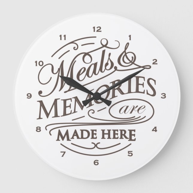 Relógio Grande Citação da cozinha Vintage Clock Acrílico (Frente)