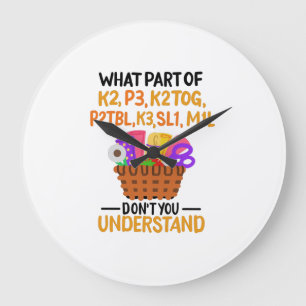 Relógio Grande Citação de Tricô Engraçado