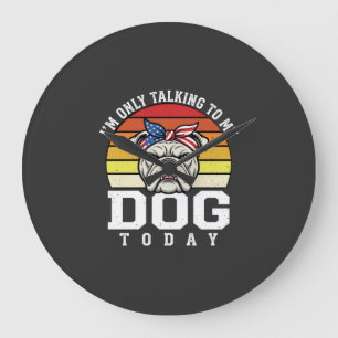 Relógio Grande Citação Retro Engraçada Amante de Bulldog