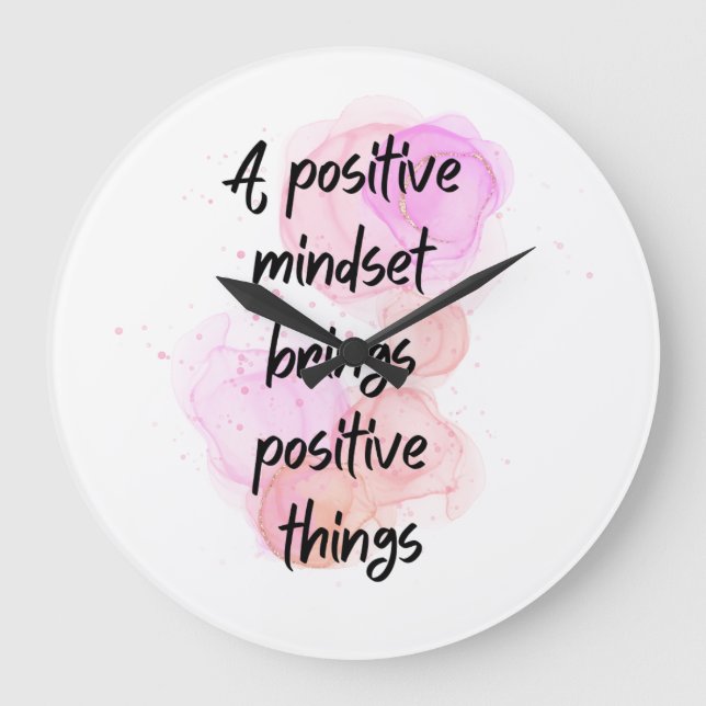 Relógio Grande citações inspiracionais positivas, motivação (Frente)