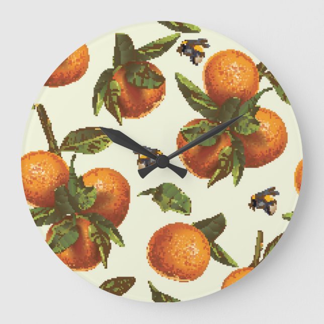 Relógio Grande Citrus & Bumblebee: Vintage sem carne (Frente)