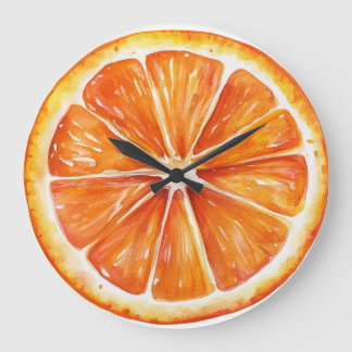 Relógio Grande Citrus Orange Fruit Slice Round Clock