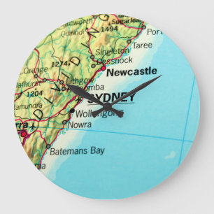 Relógio Grande City Map of Sydney in Australia