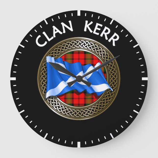 Relógio Grande Clan Baird Tartan Knot & Flag (Frente)