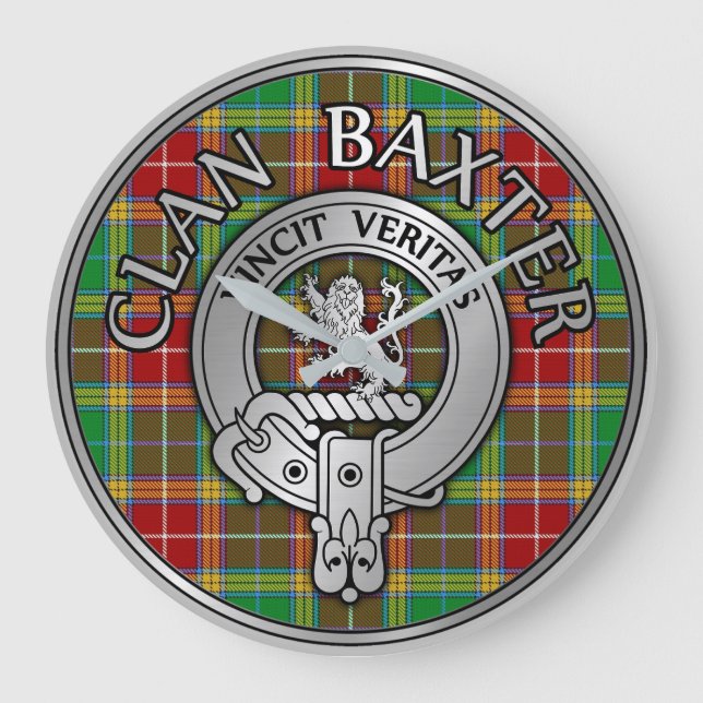 Relógio Grande Clan Baxter Crest & Tartan (Frente)