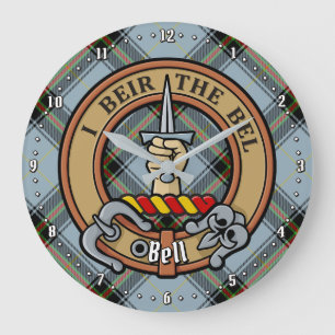 Relógio Grande Clan Bell Crest sobre Tartan