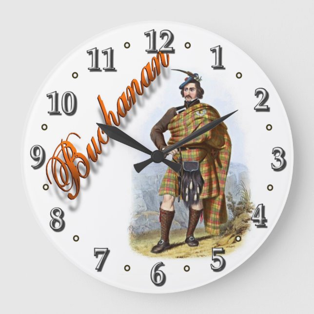 Relógio Grande Clan Buchanan Scottish Dream Clock (Frente)