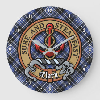 Relógio Grande Clan Clark Crest sobre Tartan