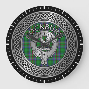Relógio Grande Clan Cockburn Crest & Tartan Knot