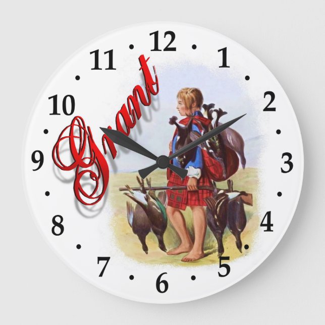 Relógio Grande Clan Grant Scottish Dream Clock (Frente)