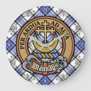 Relógio Grande Clan Hannay Crest sobre Tartan