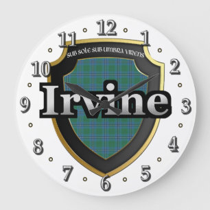 Relógio Grande Clan Irvine Tartan Scottish Dream Clock