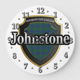 Relógio Grande Clan Johnstone Tartan Scottish Dream Clock