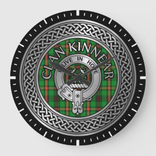 Relógio Grande Clan Kinnear Crest & Tartan Knot
