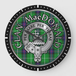 Relógio Grande Clan MacDonald Crest e Tartan