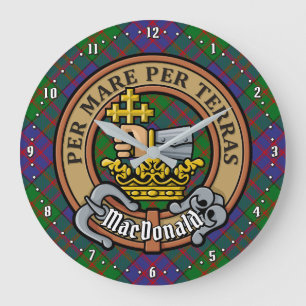 Relógio Grande Clan MacDonald Crest sobre Tartan