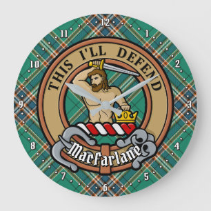 Relógio Grande Clan MacFarlane Crest sobre a Caça Antiga de Tarta