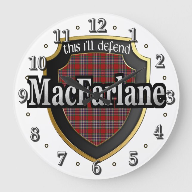 Relógio Grande Clan MacFarlane Tartan Scottish Dream Clock (Frente)