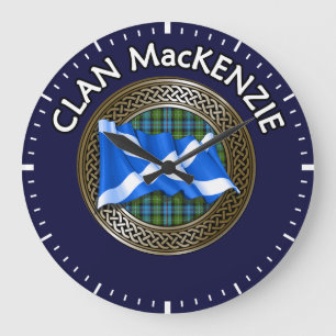 Relógio Grande Clan MacKenzie Tartan Knot & Flag
