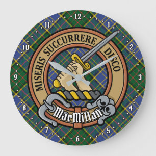 Relógio Grande Clan MacMillan Crest sobre caçar Tartan