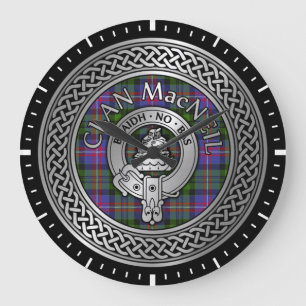 Relógio Grande Clan MacNeil Crest e Tartan Knot
