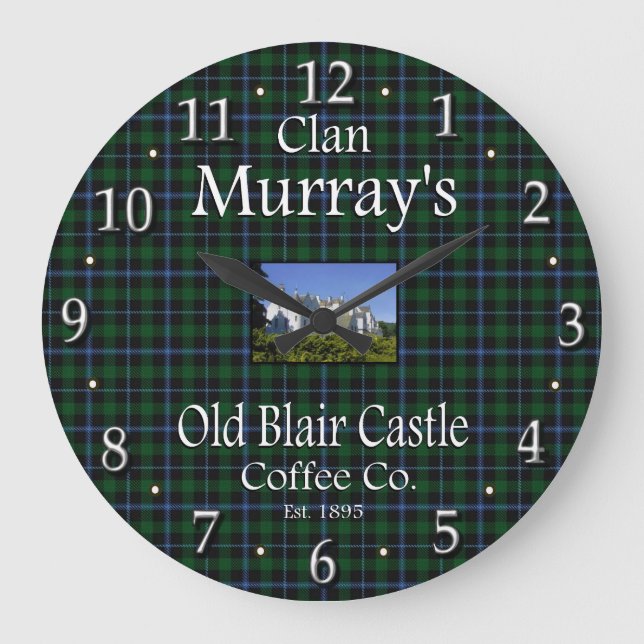 Relógio Grande Clan Murray, da velha Blair Castle Coffee Co. (Frente)