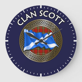 Relógio Grande Clan Scott Tartan Knot & Flag
