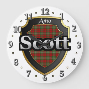 Relógio Grande Clan Scott Tartan Scottish Dream Clock