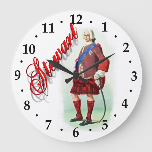 Relógio Grande Clan Stewart Scottish Dream Clock (Frente)