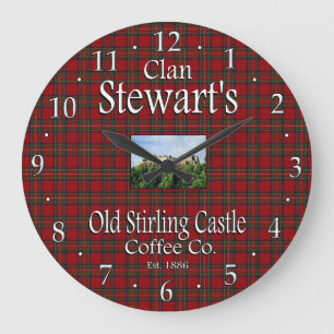 Relógio Grande Clan Stewart's Old Stirling Castle Coffee Co.