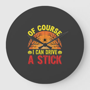 Relógio Grande Claro que Posso Dirigir um Stick no Halloween Desi