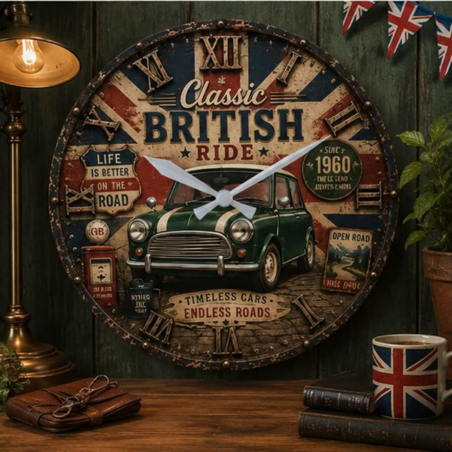 Relógio Grande Classic British Car (Criador carregado)