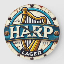 Relógio Grande Classic Harp Lager Beer Logo Round