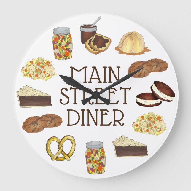 Relógio Grande Classic Pensilvânia PA Dutch Amish Comida Dishes (Frente)