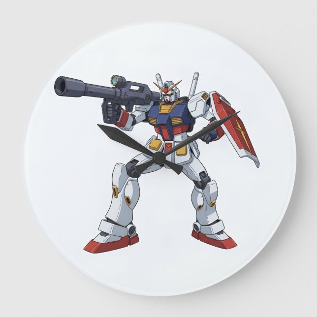 Relógio Grande Classic Retro RX-78-2 Gundam Mecha Anime Illustrat (Frente)