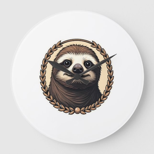 Relógio Grande Classic Sloth Engraving Nature Shirt (1) (Frente)