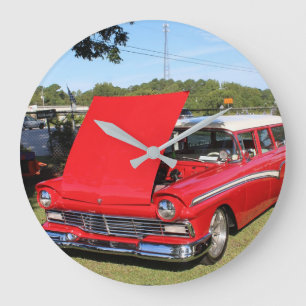 Relógio Grande CLÁSSICO 55 VELHO FORD WAGON Wall Clock