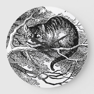 Relógio Grande Clássico Alice no País das Maravilhas, Gato de Che